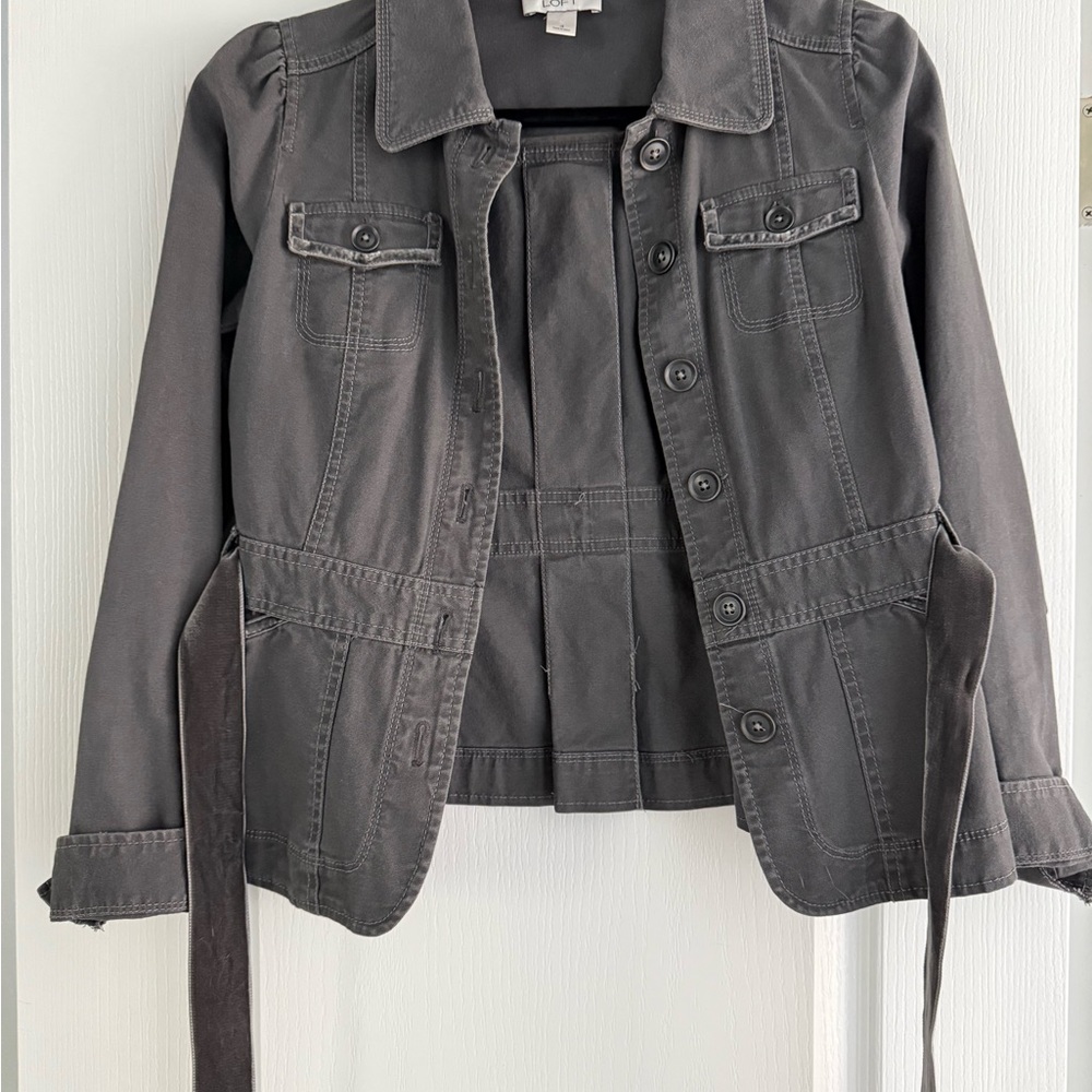 LOFT Dark Gray Utility Jacket - Picture 2 of 7